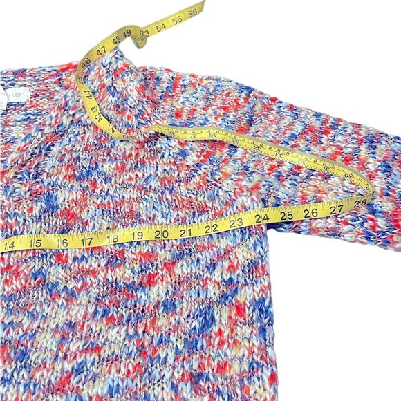 Lou & Grey Blue Space Dye Marled V-Neck Sweater - Picture 8 of 8